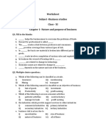 PK Worksheet BS Class 11