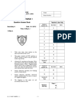 S4 11-12 Half Yearly Core Maths I 2