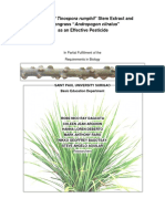 Pangiauan Tinospora Rumphii Stem Extract and Lemongrass Andropogon Citratus As An Effective Pesticide