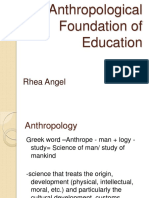 Anthropological Foundation of Education PDF