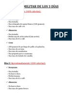 Dieta Militar de Los 3 Días