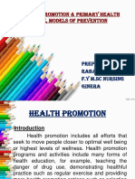 Health Promotion, Prevention Model