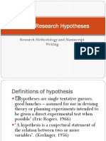  Writing Research Hypotheses