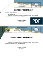 Cert of Appearance