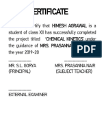 Chemical Kinetics 1234 Final