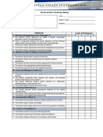 Demo Teaching Rubric