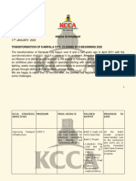 KCCA Presentation On Transformation of Kampala City - 17th, Jan 2020.