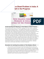 Twin Balance Sheet Problems in India