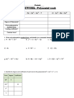 Polynomials Homework PDF