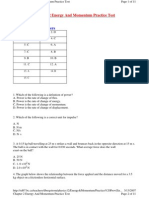 Energy Momentum Practice Test