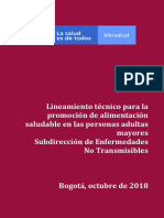 Lineamiento Técnico para La Promoción de Alimentación Saludable en Personas Adultas Mayores.