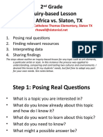 2 Grade Inquiry-Based Lesson South Africa vs. Slaton, TX