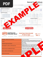 Sample Valve Material Certificates