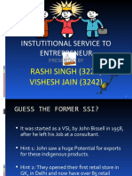 Instutitional Service To Entrepreneur: RASHI SINGH (3227) Vishesh Jain (3242)