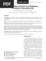 Epidemiology of Injuries in The Philippines An Analysis of Secondary Data