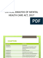 Critical Analysis of Mental Health Care Act