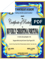 Certificate Summer Class