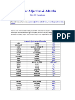 Arabic Adjectives and Adverbs, Vocabulary and Words in Arabic