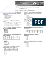 Division Unified Test in Statistics and Probability Quarter 3