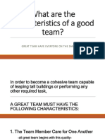 What Are The Characteristics of A Good Team