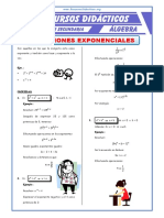 Ecuaciones Exponenciales para Cuarto de Secundaria