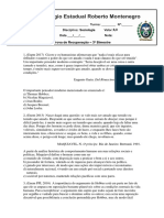 CERM - Recuperação - Sociologia - 3º Ano - Prova 3º Bim