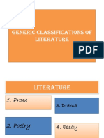 Generic Classifications of Literature