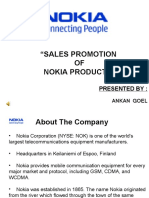 "Sales Promotion OF Nokia Products": Presented by