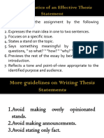 Characteristics of An Effective Thesis Statement