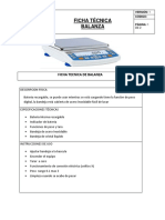 Ficha Tecnica de Balanza