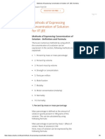 Methods of Expressing Concentration of Solution - IIT JEE Chemistry