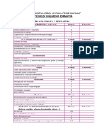 Parametros para Calificar en La Asignatura de Lengua y Literatura