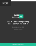 SSC Je Electrical Engineering Tier 1 2017 24 Jan Shift 1