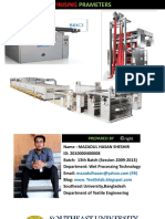 Parameters of Finishing Machine