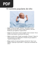 19 Nombres Populares de Niño