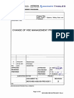 Change of HSE Management Procedure