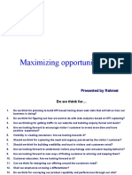 Maximizing Opportunities - : Presented by Rahmat