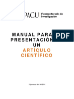 MANUAL PARA LA PRESENTACIOìN DE UN ARTIìCULO CIENTIìFICO