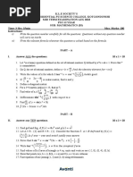 PRN Maths Midterm QP Aug 18