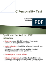 UPSC Personality Test