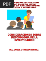 Carlos A. Córdova (Unviersidad de Holguín) - Metodología de La Investigación