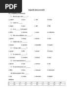 Adjectifs Démonstratifs