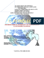 El Petroleo y Su Influencia en La Economia Nacional