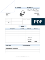 Carpet Cleaning Invoice