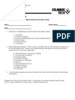 PSYC-Mental Status Exam Guide