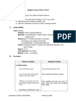 Detailed Lesson Plan in Parts of Sewing Machine