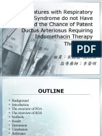 Prematures With Respiratory Distress Syndrome Do Not Have Increased The Chance of Patent Ductus Arteriosus Requiring Indomethacin Therapy Thereafter