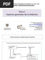 Tema 1 Aspectos Generales de La Didáctica PDF