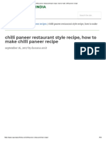 Chilli Paneer Restaurant Style Recipe, How To Make Chilli Paneer Recipe PDF