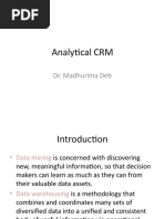 Analytical CRM: Dr. Madhurima Deb